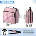 thumbnail image 3 of Zipper Binder with Shoulder Strap 2 inch 3 Ring Waterproof File Folder Organizer Bag 500 Sheet Butterfly Knot Decoration, 3 of 8