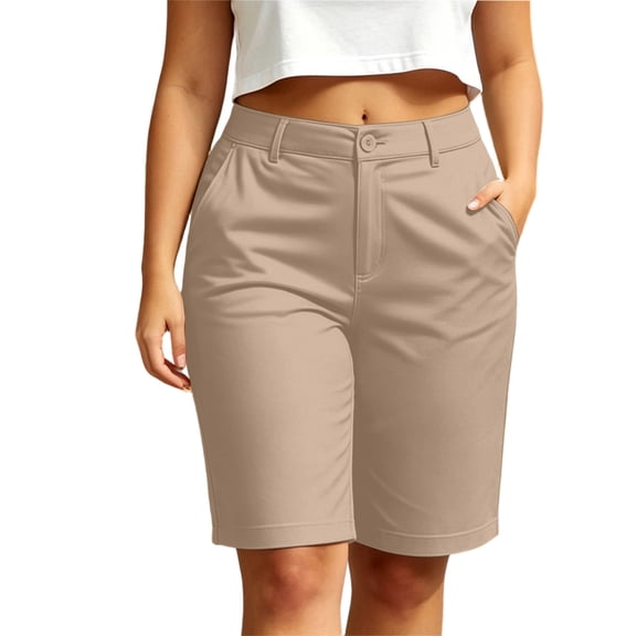 Women's 10" Hiking Cargo Shorts Stretch Golf Active Long Quick Dry Outdoor Summer Shorts