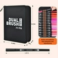 thumbnail image 2 of Dual Tip Brush Pens Art Markers, ASOVNXF 72 Colors Coloring Markers Pens Set with Fine and Brush Tip for Adult Artist Calligraphy Hand Lettering Journal Doodling Writing, 2 of 7