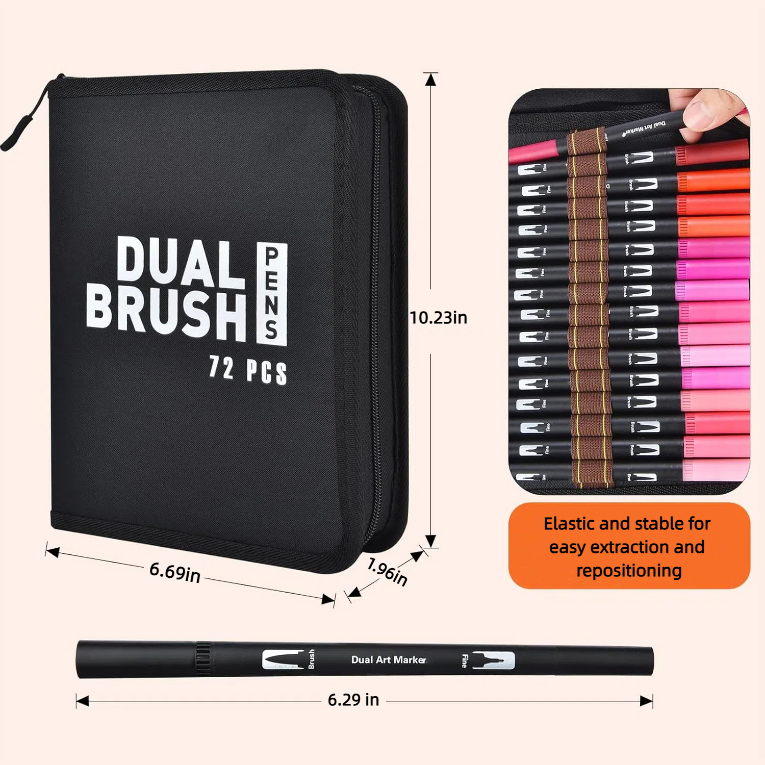 ASOVNXF Dual Tip Brush Pens, 72-Color Art Marker Set photo 2