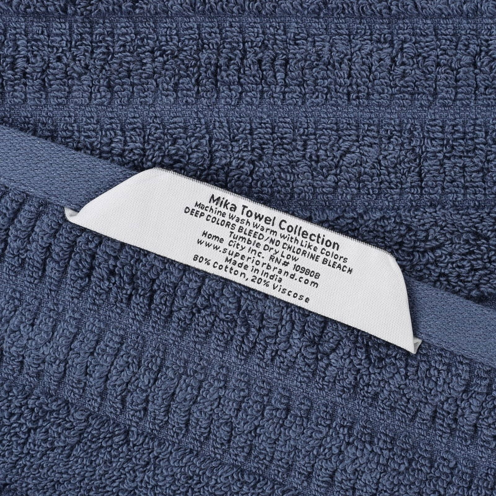 Superior Mika Smart Twist Cotton Medium Weight Bath Sheets, Set of 2, Quick Dry Towels, Navy Blue