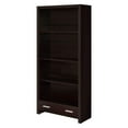 thumbnail image 3 of Wooden Bookcase with 3 Shelves and 1 Drawer Dark Brown - Saltoro Sherpi, 3 of 7