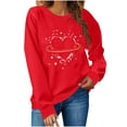 thumbnail image 6 of Uootdi Womens Valentine Sweatshirt Love Heart Print Crewneck Pullover Tops Casual Cute Valentines Long Sleeve Sweatshirt Outfit Gift, 6 of 7