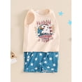 thumbnail image 6 of Aojekbee 4th of July Toddler Boys Outfits Letter/Eagle Print Sleeveless Tank Tops Stars/Checkerboard Print Shorts 2Pcs Clothes Set, 6 of 10