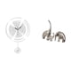 thumbnail image 5 of Reloj de pared acrílico con números arábigos y figuras de elefante de cerámica, decoración para cocina, estudio, estantería de granja, soporte, 5 of 8