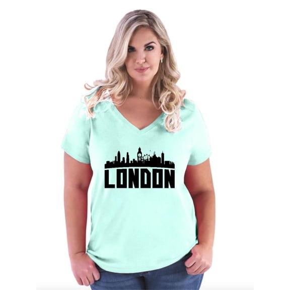 Normal is Boring - Women's Plus Size V-neck T-Shirt, up to Size 28 - London
