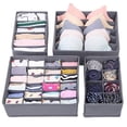 thumbnail image 1 of Simple Houseware Closet Underwear Organizer Drawer Divider 4 Set + 6 Set Drawer Divider Baskets Bins, 1 of 4