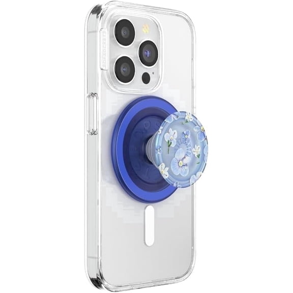 PopSockets Phone Grip for MagSafe, Magnetic Holder, Phone Stand, Light Blue - Blue Fields