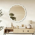 thumbnail image 2 of Wall Mirror White 36 inch Wavy Round Solid Wood Frame Decorative Mirror,For Bedroom, Bathroom, Living Room, Entryway,Decorative Wall Mirror, 2 of 12