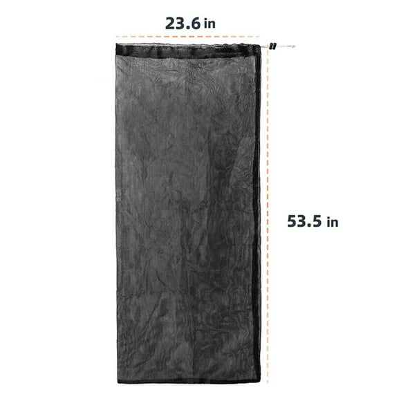MYG 24x48 Inch Wood Chipper Collection Bag Replacement for Electric Shredder Leaf Mulcher, Heavy Duty Polyester Mesh with Nylon Rope, Black, Fits Most Mulcher Machines