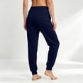 thumbnail image 5 of Womens Tapered Joggers Stylish Casual Waist Elastic Drawstring Sweatpants Winter Soft Comfy Solid Color Sweatpants with Pockets Navy S, 5 of 6