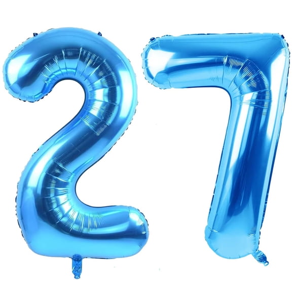 Globo LVMOQIQIU, lámina azul con el número 27, 40 cm, para decoración de fiestas