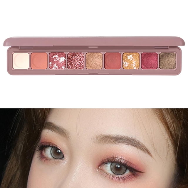 de s de Ojos con Brillo Mate de 9 Colores de Larga Duración de Ojos Maquillaje Cosmético Impermeable Suave Y Fácil - Yinane Paleta de sombras de ojos mate
