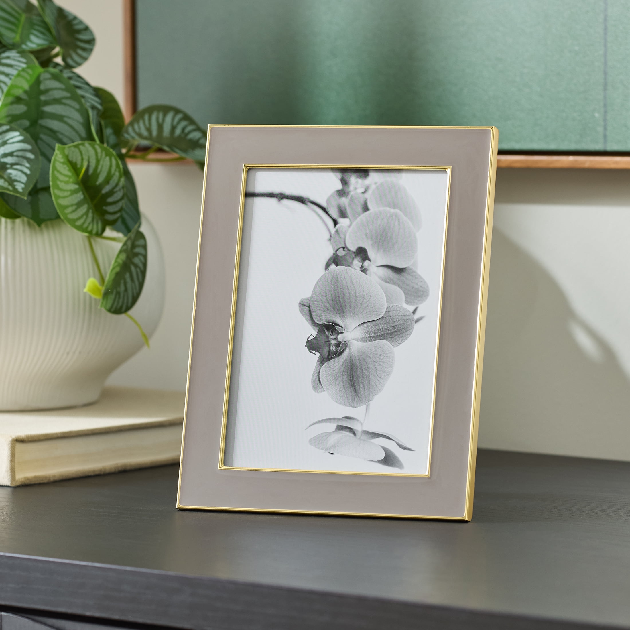 Better Homes & Gardens – 5x7 Picture Frame – Grey/Gold Tabletop Photo Frame