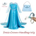 thumbnail image 1 of Elsa Frozen Lentejuelas Azul Vestido Para Niños Niña Malla Princesa Navidad Halloween Cosplay Disfraz Wear Terno, 1 of 4