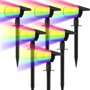 CHARKEE Solar Color-Changing Spotlights, RGB 6-Pack