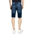 thumbnail image 2 of Men's Flex Stretch Slim Skinny Fit Casual Denim Jeans Shorts, Light Disstressed Dark Blue, Size 30, 2 of 9