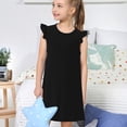 thumbnail image 4 of Fotbe Black Vestido de Dormir para Niñas de 3 a 10 Años, Mangas Cortas, Estilo Princesa, Pijama Camisón con Mangas Voladas-Medium, 4 of 6