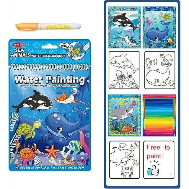 Libro de pintura para niños, libro para colorear de grafitis, libro para pintar con agua, se puede pintar repetidamente, 10 ml.