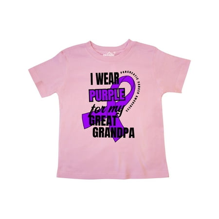 

Inktastic I Wear Purple For My Great Grandpa Pancreatic Cancer Awareness Gift Toddler Boy or Toddler Girl T-Shirt