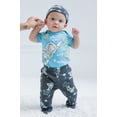 thumbnail image 4 of Disney Pixar Toy Story Buzz Lightyear Alien Newborn Baby Boys Bodysuit Pants and Hat 3 Piece Outfit Set Newborn to Infant, 4 of 5
