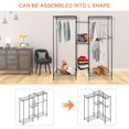 thumbnail image 3 of Wire Garment Rack Closet Wardrobe with Hanging Rod, Heavy Duty Freestanding Metal Hanging Clothes Rack Adjustable Storage Shelves Max Load 396lbs, 3 of 9