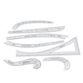 thumbnail image 3 of Juego de reglas de costura a medida de 7 piezas juego de reglas de diseño de patrones de moda a escala transparente de alta precisión para hacer patrones diseñar patrones ANGGREK Otros, 3 of 8