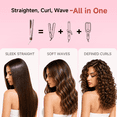thumbnail image 5 of Tideway 360° Airflow Styler Flat Iron Hair Straightener and Curler 2 in 1, Ionic Smoothing with 4 Temp, Pink, 5 of 9
