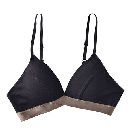 

Maternity Bra Wireless Push-Up Seamless Bra Solid Print Black One Size
