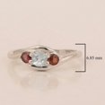 thumbnail image 5 of 0.45 Ctw Oval Shape Aquamarine Gemstone 925 Sterling Silver Three Stone Women Promise Ring, 5 of 7