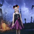 thumbnail image 5 of Vampire Skull Flower Mesh Puffy Tutu Dress Youth Halloween Role Play Costume for Carnival Stage Performance and Holiday Party Wear, 5 of 8