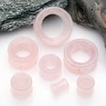 thumbnail image 3 of BM25 A Pair of Pink Rose Quartz Stone Double Flared Eyelet Plug, 3 of 4