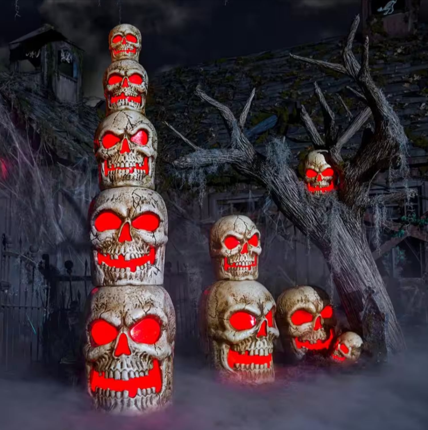 Home Accents Holiday 8 ft. H Giant Sized LED Skull Stack