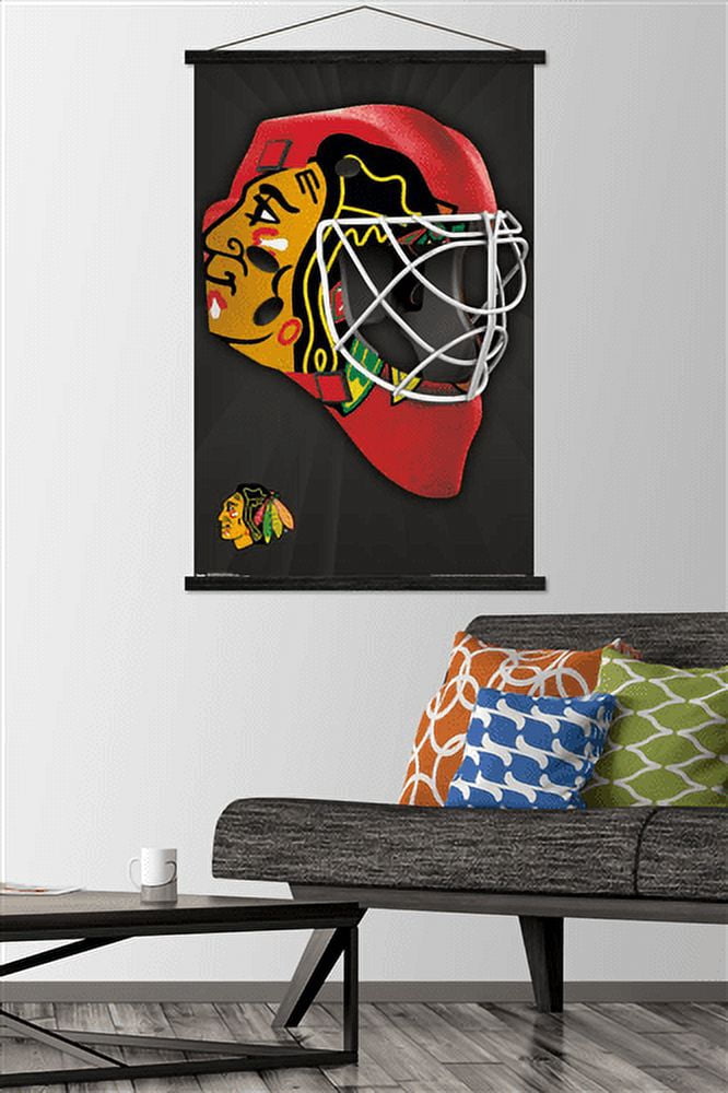 NHL Chicago Blackhawks - Mask 16 Wall Poster with Magnetic Frame, 22.375" x 34"