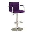 thumbnail image 2 of Home Square 37.75" Modern Leatherette Adjustable Bar Stool in Purple - Set of 2, 2 of 6