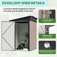 thumbnail image 2 of LazySunsets 6 x 4 ft Lean to Storage Shed, Outdoor Metal Storage Cabinet with Vent for Patio, Brown, 2 of 8