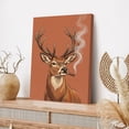 thumbnail image 4 of "Deer with Cigar" Canvas Wall Art, Funny Wildlife Illustration, Modern Humor Decor for Man Cave, Office & Modern Home, 4 of 10