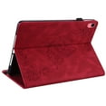thumbnail image 5 of SaniMore for iPad 10th Generation 10.9" 2022 Wallet Case with Card Slots Anti-slip Strip Pen Holder Auto Wake/Sleep Stand Embossed Butterfly Hand Rope for Grils Women Case for iPad 10th Gen, Red, 5 of 9