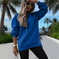 thumbnail image 5 of Women Causal Fleece Jacket Pullover Crewneck Fuzzy Blouse Long Sleeve Oversized Drop Shoulder Warm Thick Fall Winter Sweatshirt, 5 of 9