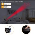 thumbnail image 3 of Reloj despertador con proyección para dormitorio, reloj digital LED con proyección en el techo con gran pantalla LED de 7 pulgadas y regulador de intensidad, proyector de 180°, carga USB y batería, 3 of 5