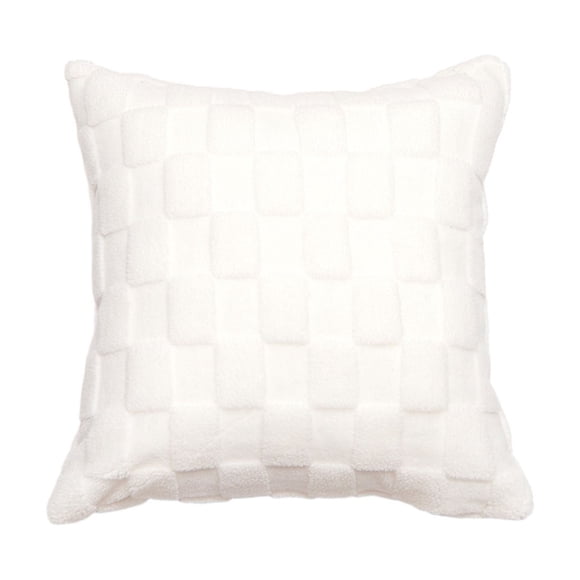 Cojín decorativo Zmeidao de lana sintética de 45 x 45 cm, color crema y blanco, para sofá, sala de estar y cama.