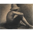 thumbnail image 3 of Georges Seurat 24x20 Black Modern Framed Museum Art Print Titled - Seated Boy with Straw Hat, Study for Bathers At&nbsp;Asnieres (1883-84), 3 of 5