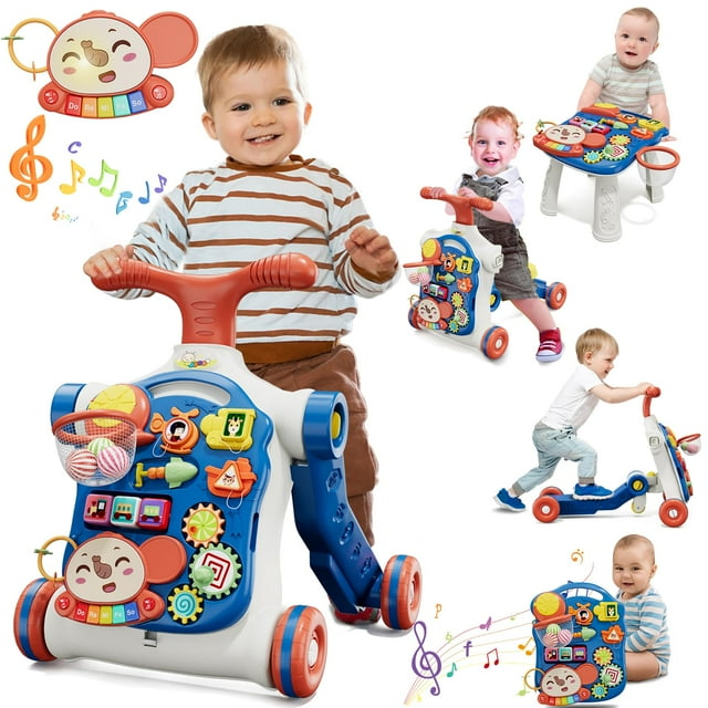 Push Walkers QDRAGON 5 en 1 para bebés de 12 meses o más, color azul marino