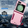 thumbnail image 6 of Designed for Samsung Z Flip 5 Heavy Duty Case, Protection Shockproof Dropproof Dustproof Anti-Scratch Phone Case Cover for Samsung Z Flip 5 Heavy Duty Case, Pink, 6 of 8