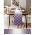 thumbnail image 6 of Purple Ombre Stripe Burlap Cotton Table Runner 14x72 Inches Long, Modern Abstract Art Gradient Striped Farmhouse Table Runners, Outdoor Dining Tablecloths Decor for Baby Shower/Party/Wedding, 6 of 6