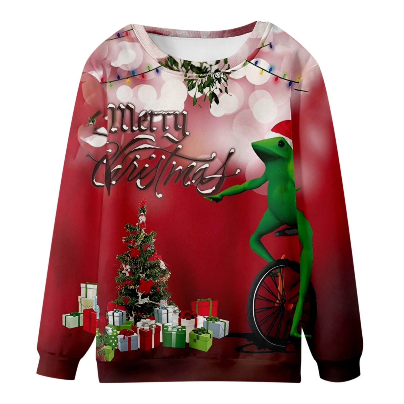 CEHVOM Men Casual Fashion Round Neck Sweatshirt Christmas Chest - Main Image