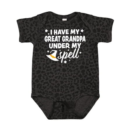 

Inktastic I Have My Great Grandpa Under My Spell with Cute Witch Hat Gift Baby Boy or Baby Girl Bodysuit