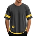 thumbnail image 3 of IhhxPro Big & Tall Men's Short Sleeve Faux Layered T-Shirt Quick Dry Contrast Crewneck Athletic Casual Workout Slim Fit Breathable Summer M-5XL, 3 of 9