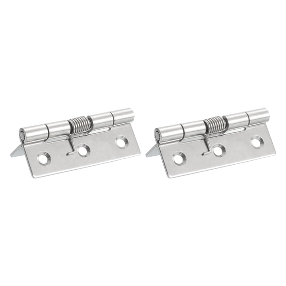 2Pcs Self-Closing Door Hinges, 3" 304 Stainless Steel Spring Hinge, Interior
