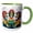 Green/White, variant on 3drose, Funny Cool Lions Playing Poker Card Game Gambling Abstract, 11oz Two-tone Red Mug